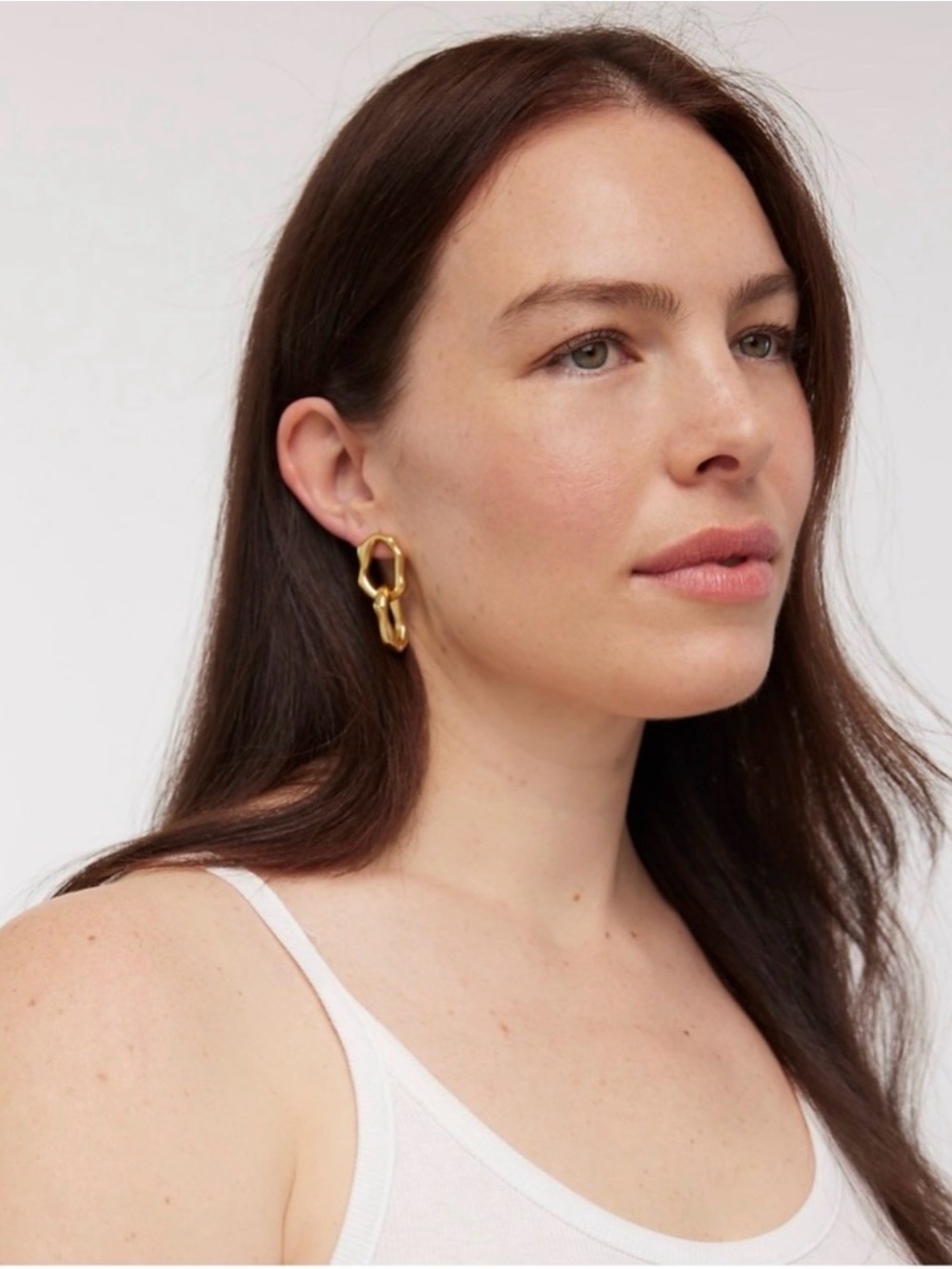 Madewell molten link hoop earrings gold